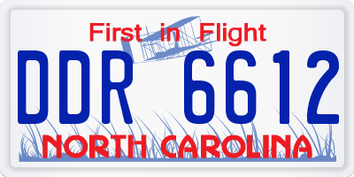 NC license plate DDR6612