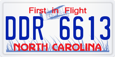 NC license plate DDR6613