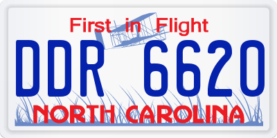 NC license plate DDR6620