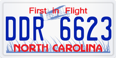 NC license plate DDR6623