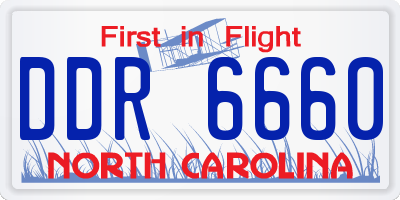 NC license plate DDR6660