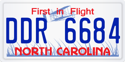 NC license plate DDR6684