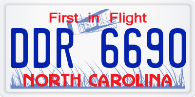 NC license plate DDR6690