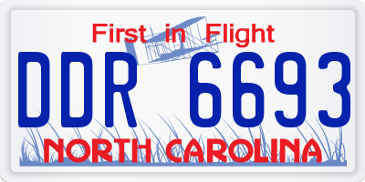 NC license plate DDR6693