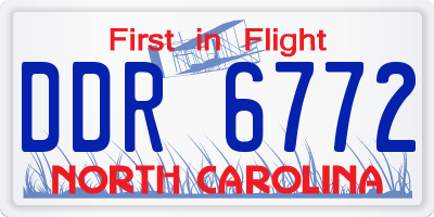 NC license plate DDR6772