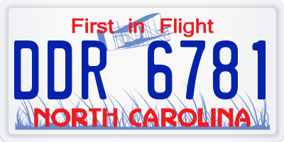NC license plate DDR6781