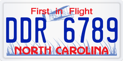 NC license plate DDR6789