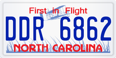 NC license plate DDR6862