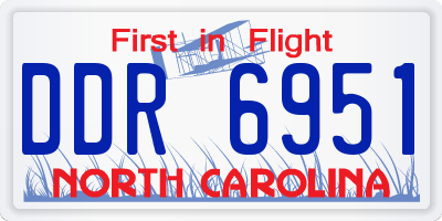 NC license plate DDR6951
