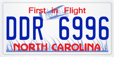 NC license plate DDR6996