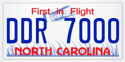 NC license plate DDR7000
