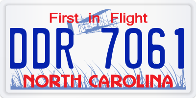NC license plate DDR7061