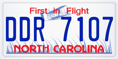NC license plate DDR7107