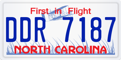 NC license plate DDR7187