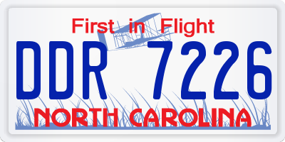 NC license plate DDR7226