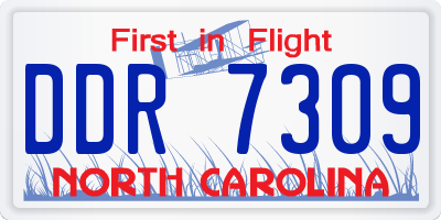 NC license plate DDR7309