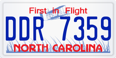 NC license plate DDR7359