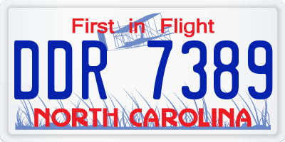 NC license plate DDR7389