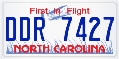 NC license plate DDR7427