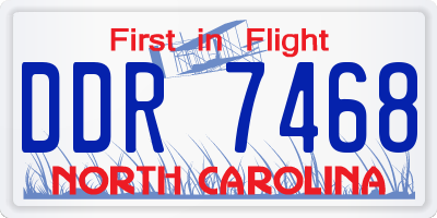 NC license plate DDR7468