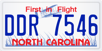 NC license plate DDR7546