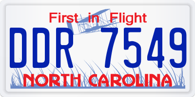NC license plate DDR7549