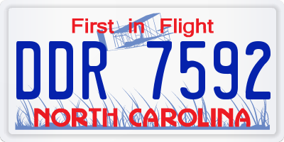 NC license plate DDR7592