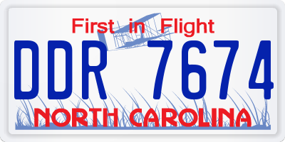 NC license plate DDR7674