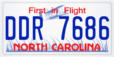 NC license plate DDR7686