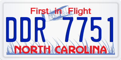 NC license plate DDR7751