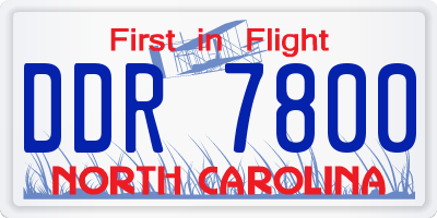 NC license plate DDR7800