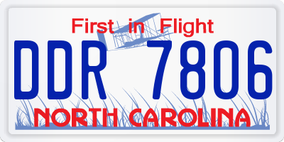 NC license plate DDR7806