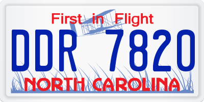 NC license plate DDR7820