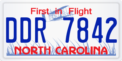 NC license plate DDR7842