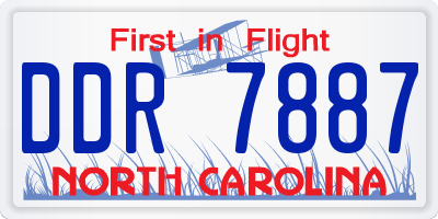 NC license plate DDR7887
