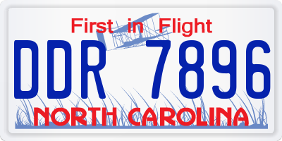 NC license plate DDR7896