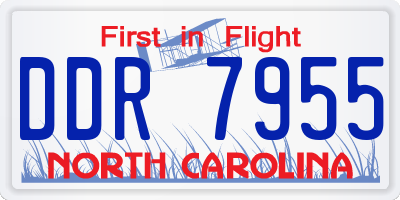 NC license plate DDR7955