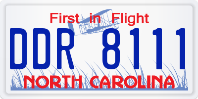 NC license plate DDR8111
