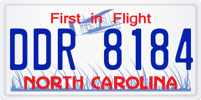 NC license plate DDR8184