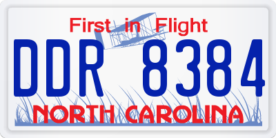 NC license plate DDR8384