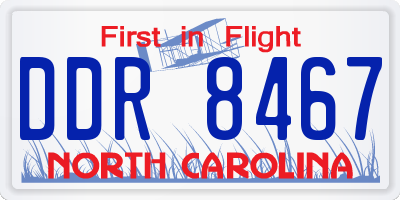 NC license plate DDR8467