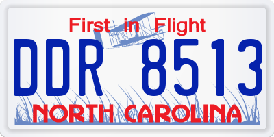 NC license plate DDR8513