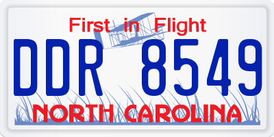 NC license plate DDR8549
