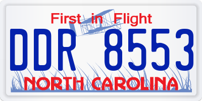 NC license plate DDR8553