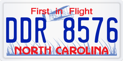 NC license plate DDR8576