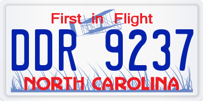 NC license plate DDR9237