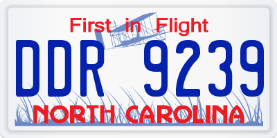 NC license plate DDR9239