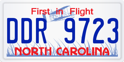 NC license plate DDR9723