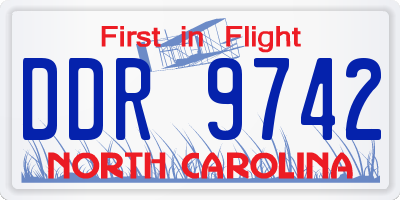 NC license plate DDR9742