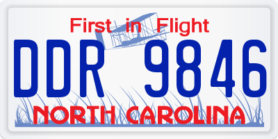 NC license plate DDR9846